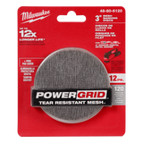 Order In - Milwaukee 120 Grit POWERGRID™ H&L Mesh Sanding Discs 75 MM 3" 12 Pack + Pad Saver Fits M12FSDR75 - 48806120