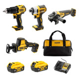 DEWALT 18V XR 4 PIECE KIT - 5.0AH - DCZ409P2-XE