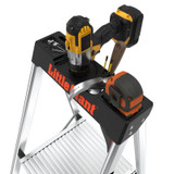 Order In - ULTRA 2-Step Model - 150kg Industrial Rated Aluminum Step Stool with Tool Tray - 11872-002