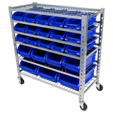 Order In - TRADEQUIP Heavy Duty Bin Rack 6 Tier 22 Bin - 6053