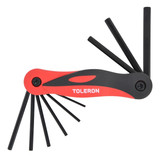 Toleron Folding Hex Key Set Imperial 9pc - TL90101
