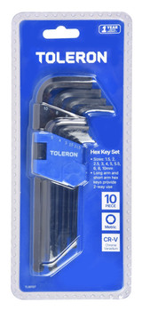 Toleron Hex Key Set Metric 10pc - TL90107