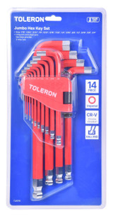 Toleron Ball End Hex Key Set Jumbo Imperial 14pc - TL90115
