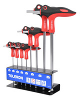 Toleron Ball End Hex Key Set T Handle Imperial 8pc - TL90119