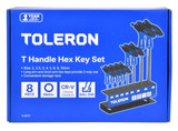 Toleron Ball End hex Key Set T Handle Metric 8pc - TL90121