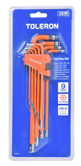 Toleron Hex Key Set Torx-Tamper With Hole Extra Long 9pc - TL90127