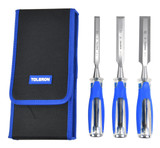Toleron Wood Chisel Full Tang Through Blade 3 Piece Set - 13mm, 19mm & 25mm - TL90505