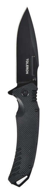 Toleron 100mm Black Folding Knife Stainless Steel Blade - TL91107