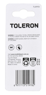 Toleron Utility Knife Blade Set SK2 Steel 10 Piece - TL91113