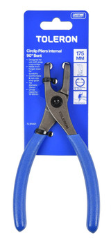 Toleron 175mm 90 Deg Bent internal Circlip Pliers - TL91401