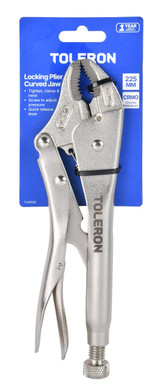 Toleron 225mm Locking Pliers Curved Jaw - TL91509