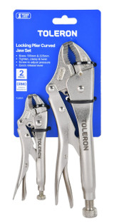 Toleron Locking Plier Set Curved Jaw 135mm & 225mm 2pc  - TL91511