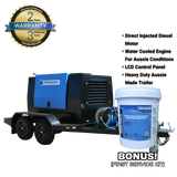 Order In - Peerless  P250D Diesel Trailer Mount Rotary Screw Air Compressor - P250D-T