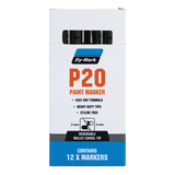 Dymark P20 Paint Marker Black (12 Pack) - 12072001