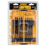 Dewalt Extreme Spade Bit Set Impact Tough Case  9 Piece - DT70751-QZ
