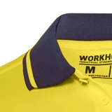 Order In - Workhorse MSH102 Men's Two-Tone High Visibility Long Sleeve Polo - Polyester - Yellow/Navy