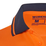 Order In - Workhorse MSH103 Polo - Men's Two-Tone - High Visibility - Short Sleeve - Polyester - Orange/Navy