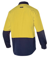 Order In - Workhorse MSH003 Work Shirt - Men - Two-Tone - High Visibility - Classic - Long Sleeve - Cotton - Yellow/Navy