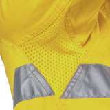 Order In - Workhorse MSH177 Mens Two-Tone High Visibility Long Sleeve Vented Shirt With Gusset Cuff - Cotton - Yellow/Navy