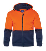 Order In - Workhorse MFL002 Men's Two-Tone High Visibility Anti Pill Fleece Hoodie - Polyester/Cotton - Orange/Navy