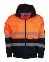 Order In - Workhorse MFL017 Fleece Hoodie - Men - 2-Tone - Segmented Tape - Polyester/Cotton - Orange/Navy