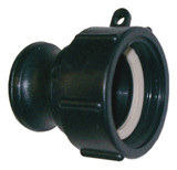 Order In -MCC Adaptor - S60x6 IBC Pitch Buttress Thread x 2" Male Camlock - Black Polypropylene - STD Din 6131 - White PE Gasket - 60 mm x 6 mm - A200PPBU