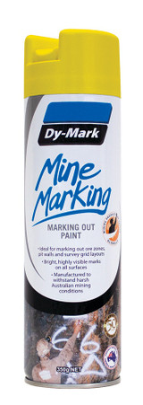 Order In - DY-MARK - Vertical Marking Out Paint - Mine Marking - Aerosol Can - Yellow - 350g