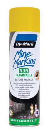 Order In - DY-MARK - Horizontal Non-Flammable Layout Marker - Aerosol Can - Mine Marking - Yellow - 400g