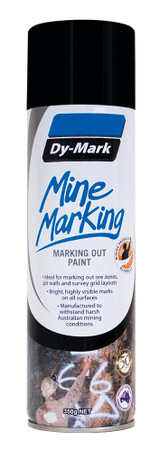 Order In - DY-MARK - Horizontal Marking Out Paint - Aerosol Can - Mine Marking - Black - 350g