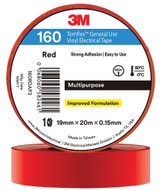 Order In - 3M 7100374339 Temflex™ 160 Electrical Tape - Vinyl - General Use Multipurpose - Flame Retardant - Red - 19MM x 20M
