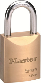 Order In - Master Lock - High Security Padlock - Brass - Pro Series - 6840K - 44mm x 8mm x 30mm -