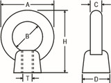 Order In - Hobson Engineering Nut - Eye - 316 Stainless Steel - 12mm