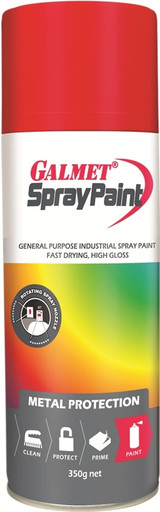 Order In - Galmet ® GSPSRA350 SprayPaint Enamel Aerosol- Signal Red - 350g