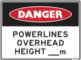 Order In - PROSAFE Construction Sign - Danger - Powerlines Overhead - Polypropylene - 600mm x 450mm