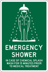 Order In - PROSAFE Emergency Information Sign - Emergency Shower - Metal - 450mm x 300mm