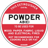 Order In - PROSAFE Fire Equipment Sign - Extinguisher Powder AB(E) - Polypropylene - 200mm