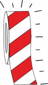 Order In - BRADY Reflective Warning Tape - Red/White Striped Orange W50mm x L 4.5m