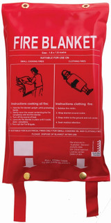Order In - Fire Blanket with Red PVC Wall Bag - 1.8 m x 1.2 m - Woven Fibreglass Fire Resistant Fabric - Fireworld