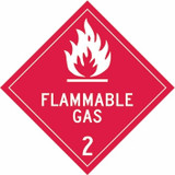 Order In - PROSAFE Danger Sign - Dangerous Goods Class Diamonds - Flammable Gas 2 - Metal - White On Red - 270mm x 270mm