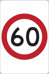 Order In - PROSAFE Traffic Sign - 60 Km Speed - Metal - 600mm x 450mm