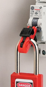 Order In - Miniature Circuit Breaker Lockout - Pin-In Toggle - Red - S2392 - Master Lock