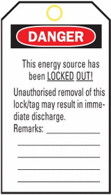 Order In - BRADY Lockout Tags - Photo Identification Tags White/Red/Black Self Sealing Laminate H140mm x W76mm Pack 10