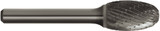 Order In - Sutton Tools Carbide Burr - Double Cut - Oval Shape - 1/4" Shank - 1/2" x 7/8" - 2-5/8" OAL - B203