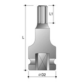 Order In - ACTION - Socket In-Hex Impact - 1" - Square Drive A/F - 3/4" - 64851024