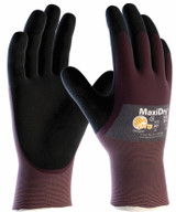 Order In - ATG MaxiDry® 56-425 General Purpose Gloves - NBR Coating - Nylon, Polyester, Spandex Liners - Silicone Free - Non Slip Grip - 3/4 Coated - Knit Wrist Cuff- Purple/Black - 10