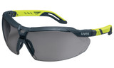 Order In - uvex i-5 9183-903 Safety Glasses - Adjustable Side Arm - Anthracite/Lime Frame - Supravision Excellence Coating - Anti-Scratch/Anti-Fog - Chemical Resistant - Grey 23% VLT Lens