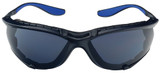 Order In - 3M Mist S56SDG 7012875285 Safety Glasses - Black/Blue Frame - With Dust Guard - UV Resistant - Anti-Scratch - Smoke Lens