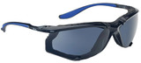 Order In - 3M Mist S56SDG 7012875285 Safety Glasses - Black/Blue Frame - With Dust Guard - UV Resistant - Anti-Scratch - Smoke Lens