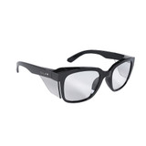 Order In - Bolle STKS 410 Safety Glasses - Microfiber Pouch Included - Black Gloss Frame - Anti-Scratch/Anti-Fog - Platinum Coating - Clear Lens