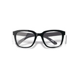 Order In - Bolle STKS 410 Safety Glasses - Microfiber Pouch Included - Black Gloss Frame - Anti-Scratch/Anti-Fog - Platinum Coating - Clear Lens